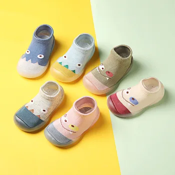הקיץ מקורה לפעוטות נעליים לתינוק כותנה סרוגים קריקטורה מודפסת לנשימה תינוק נעליים רכות עם סוליות ארגונומיה של הילד נעליים